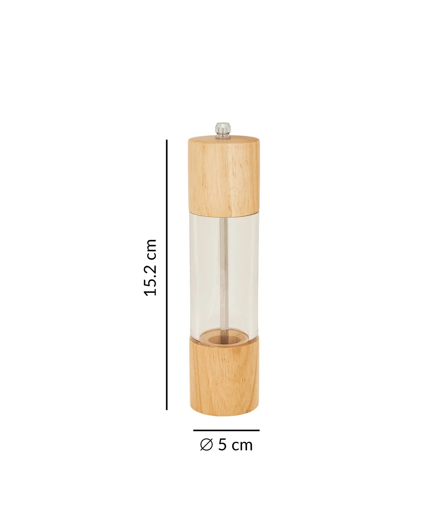 Bamboo glass salt/ pepper mill