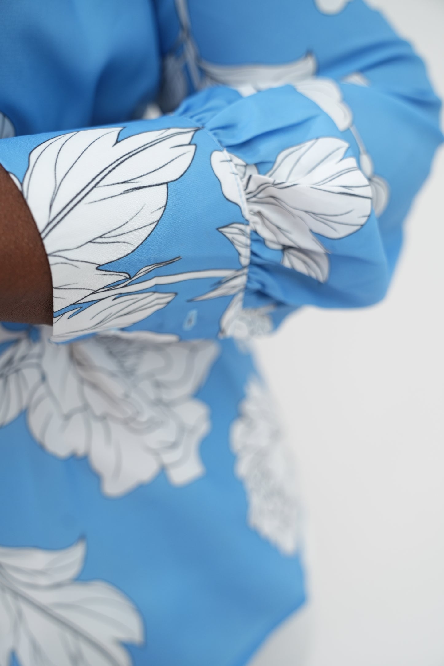 baby blue flower blouse