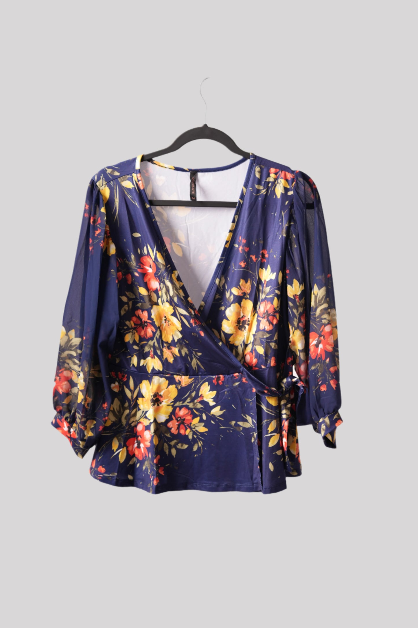 Crossed floral blouse