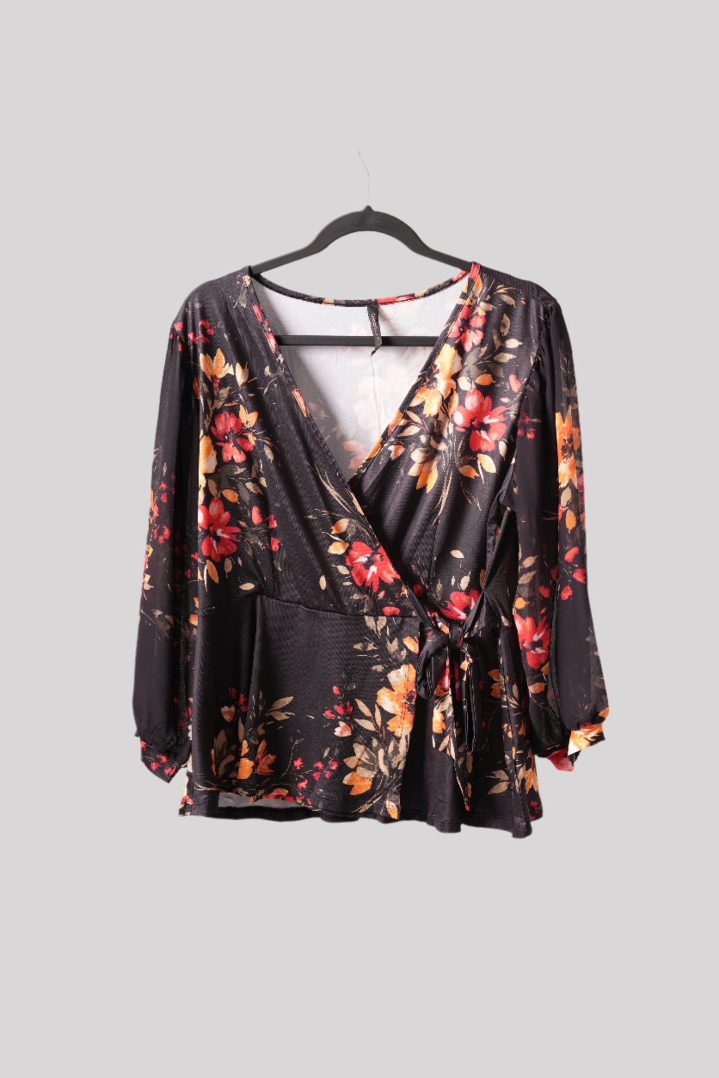 Crossed floral blouse
