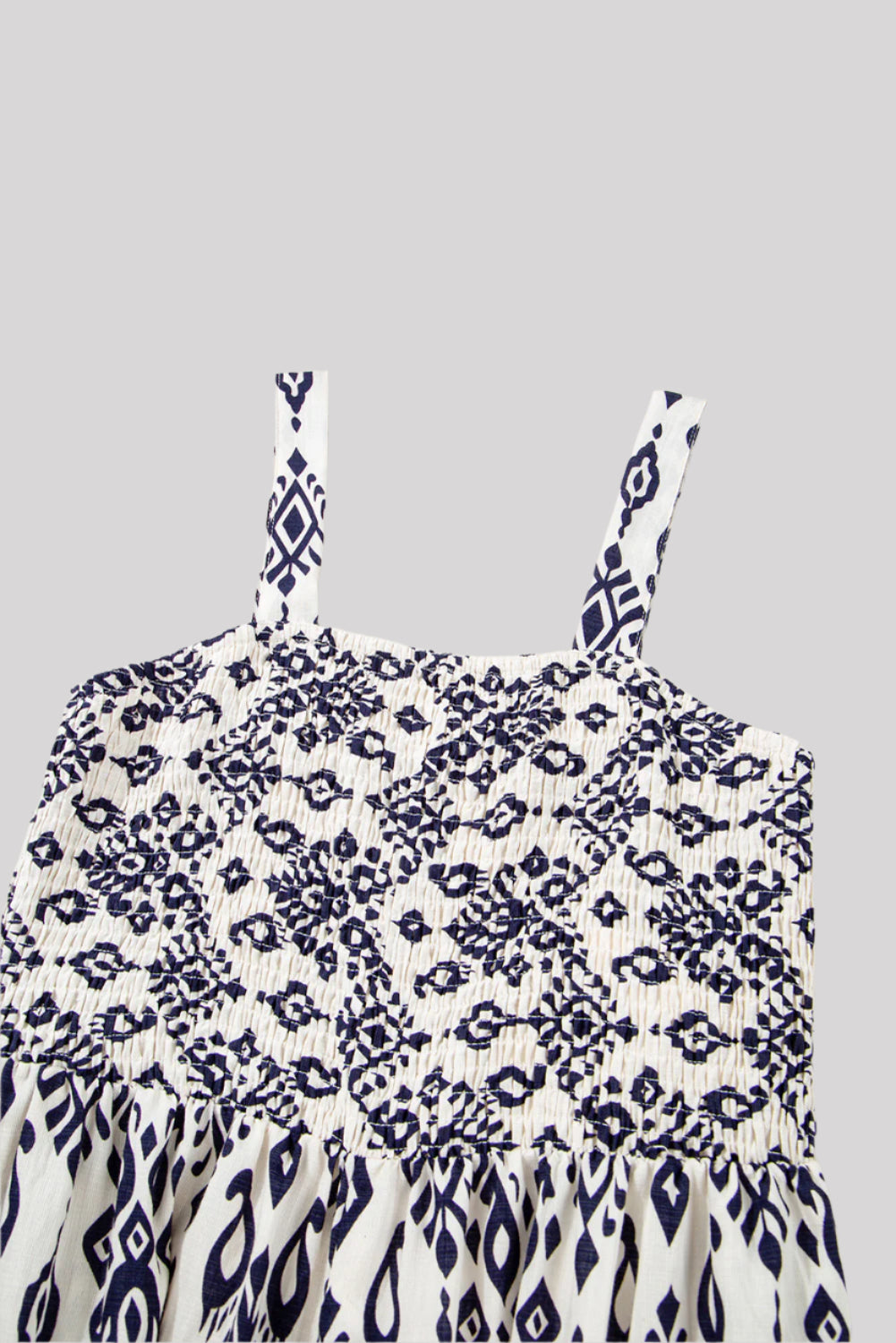 Blue white patterned jumpsuit