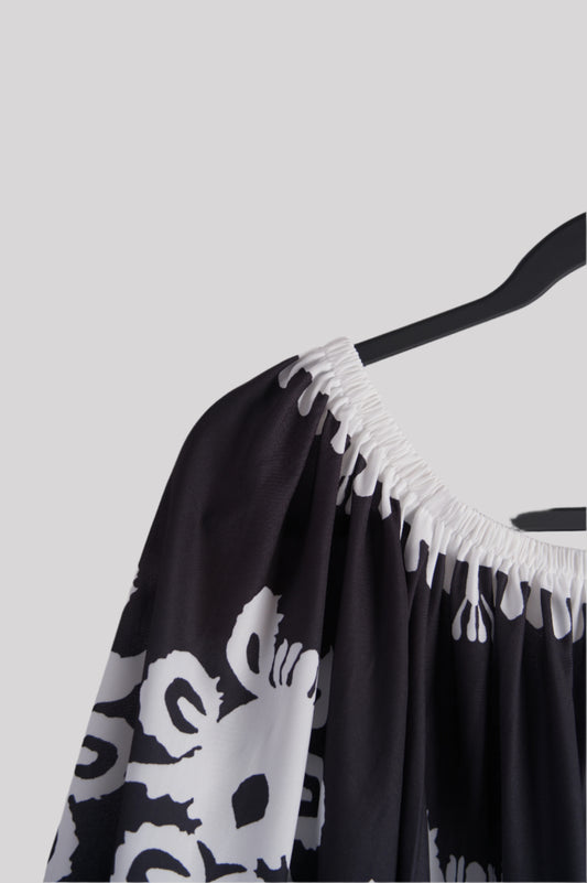 Black and white blouse