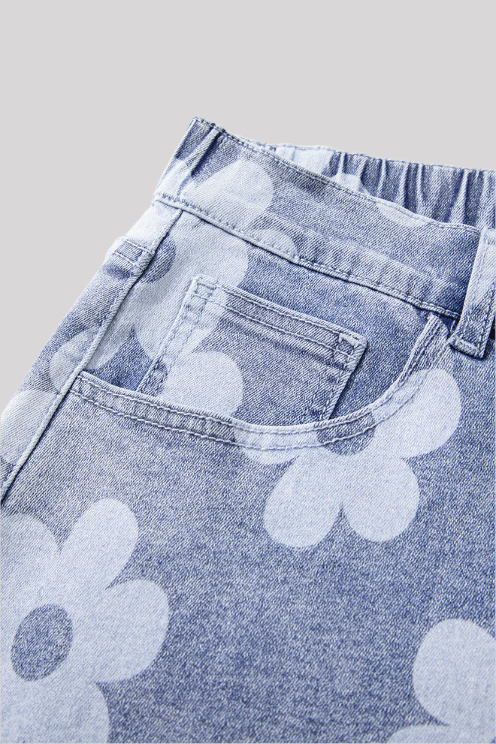 Flower jeans short