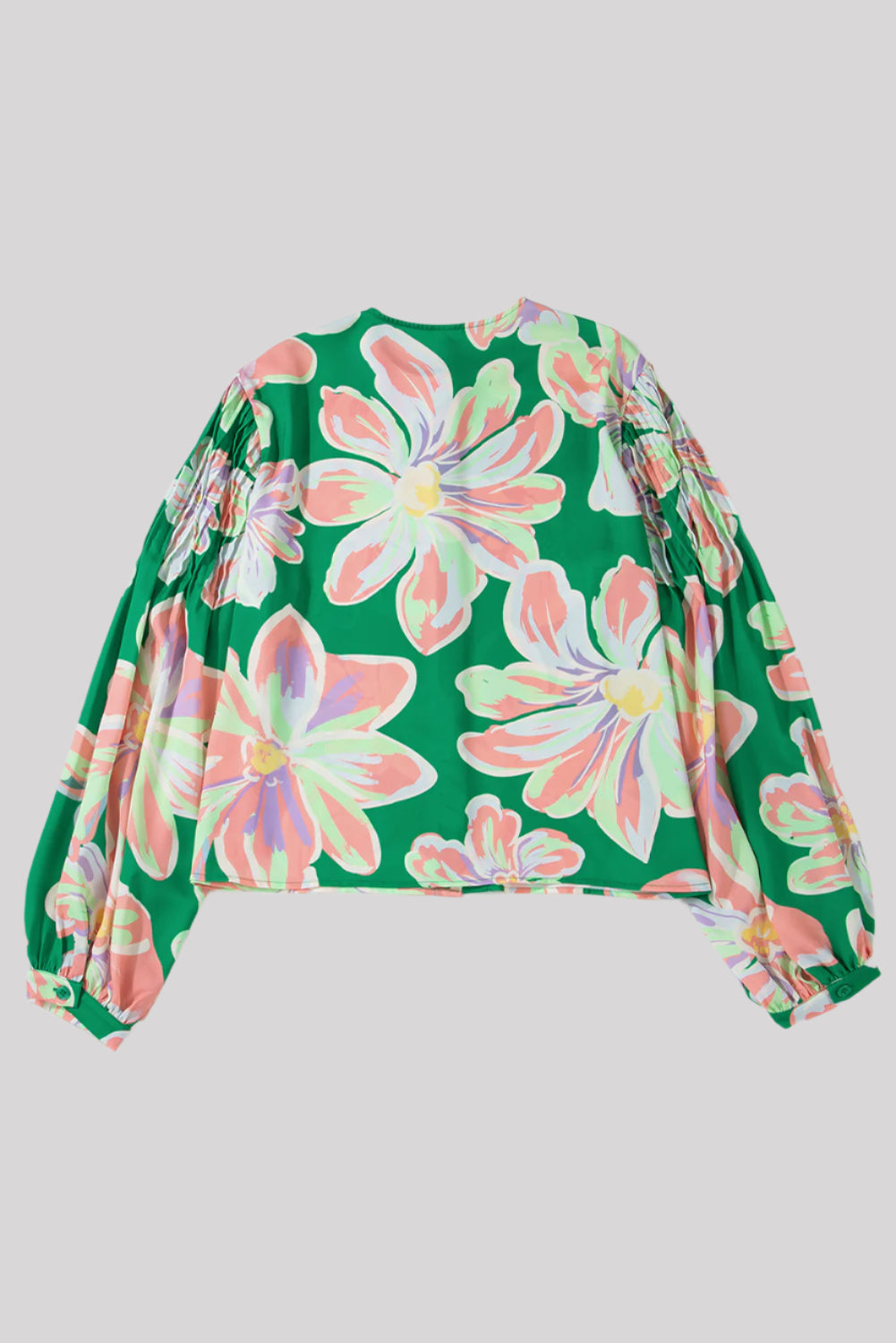 Green and pink blouse