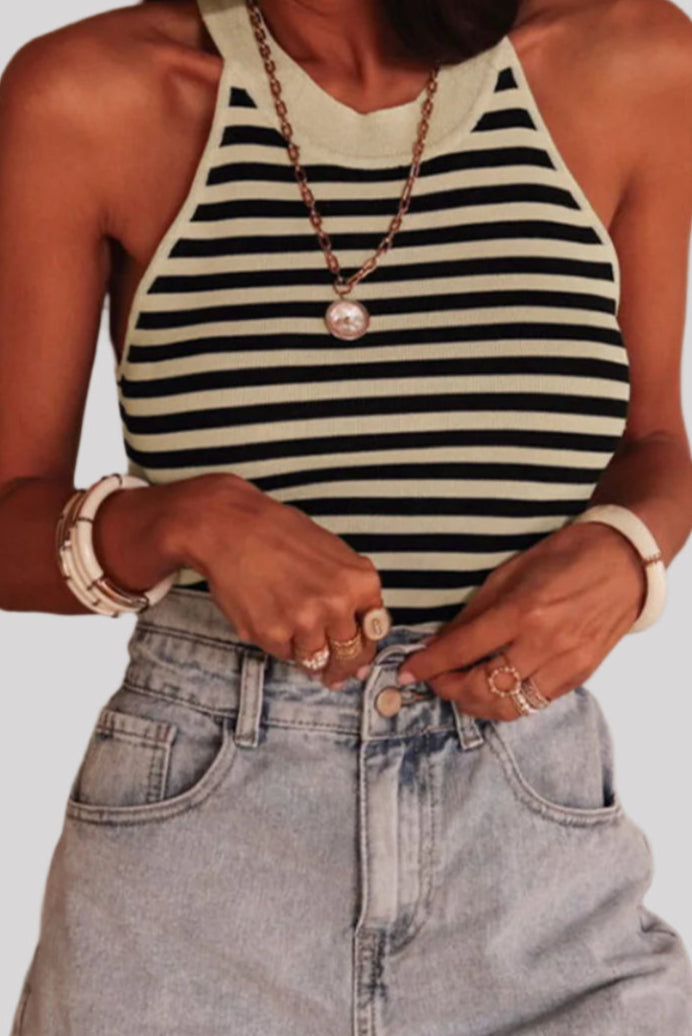 Sleeveless striped top