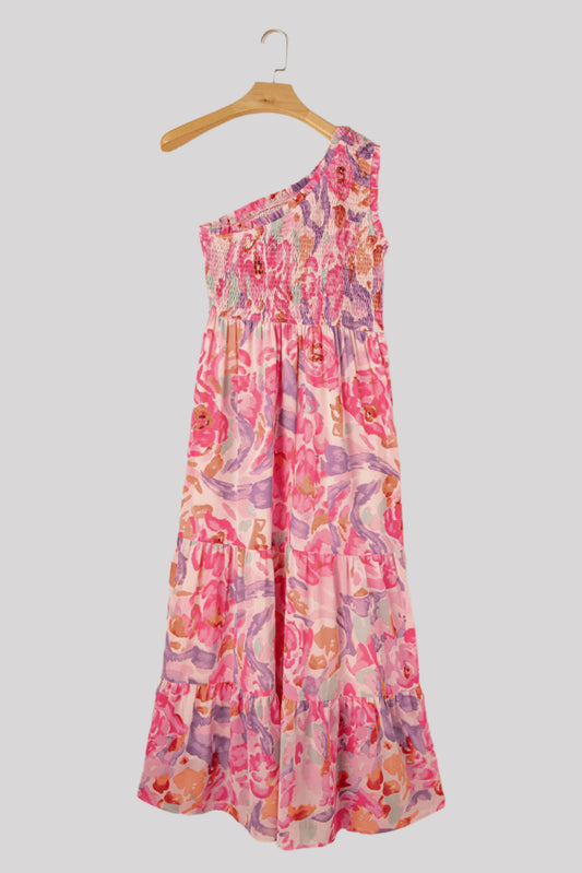 Asymmetrical pink dress