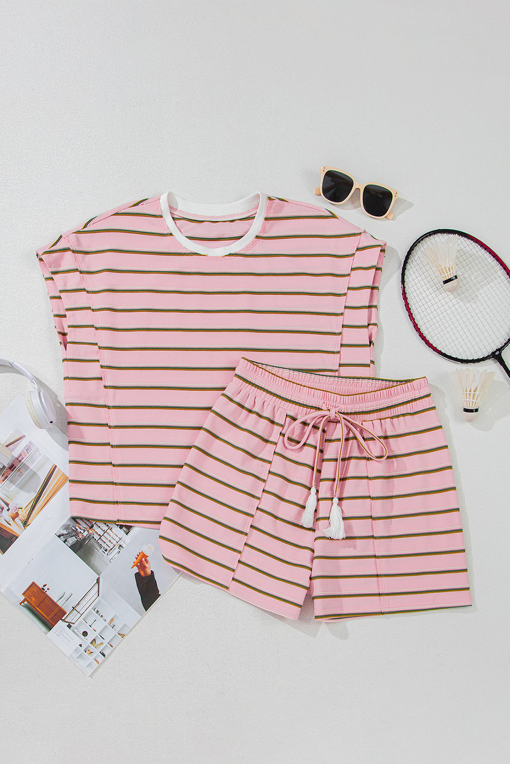 Pink short set