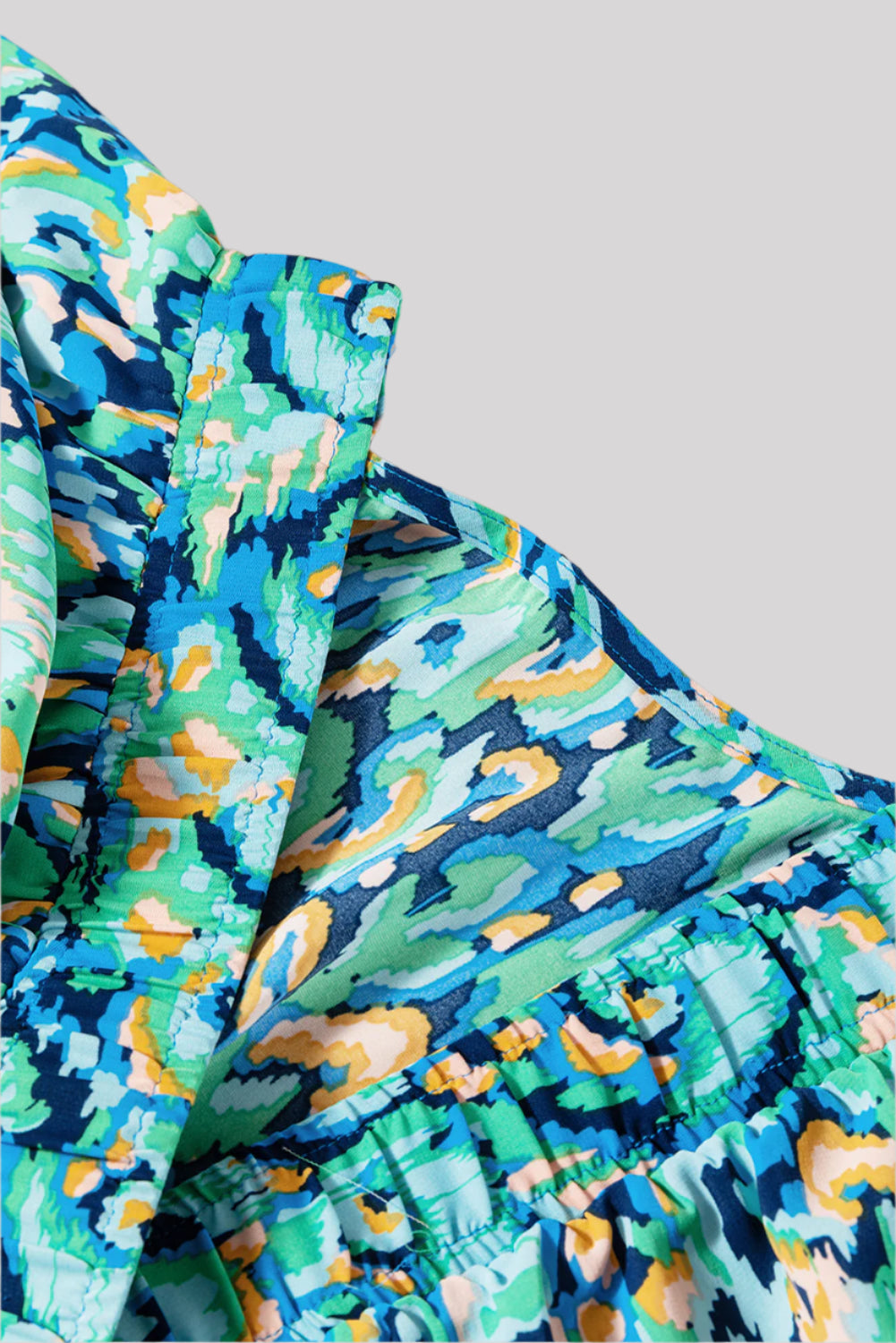 Blue and green romper