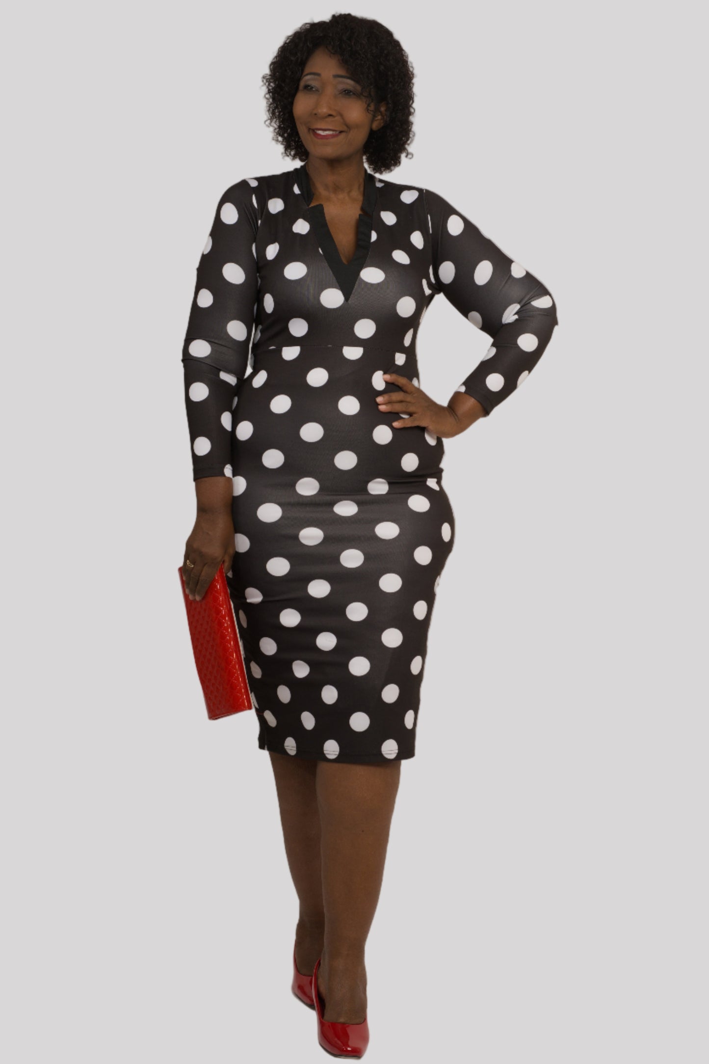 Black & white polka dot dress