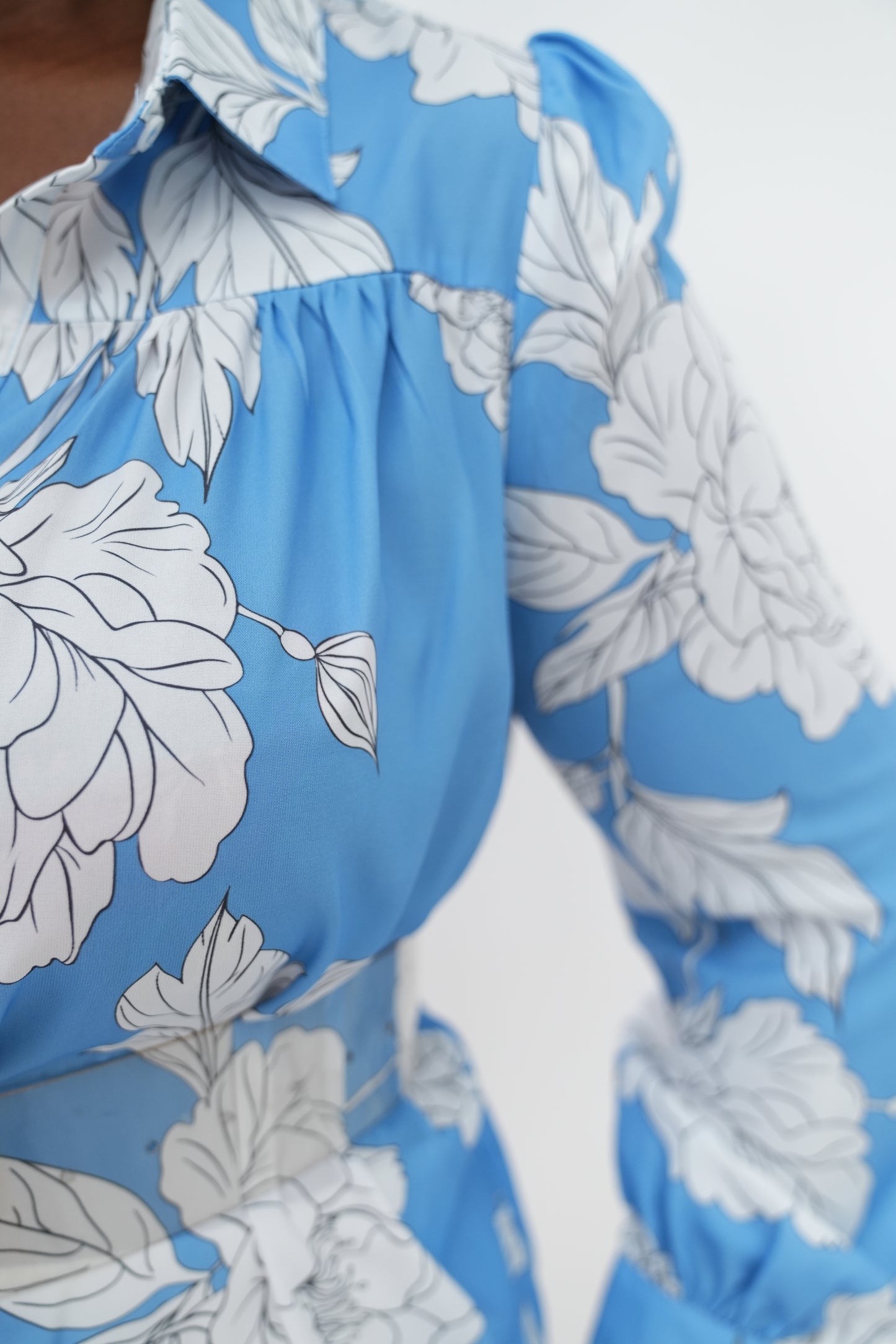 baby blue flower blouse