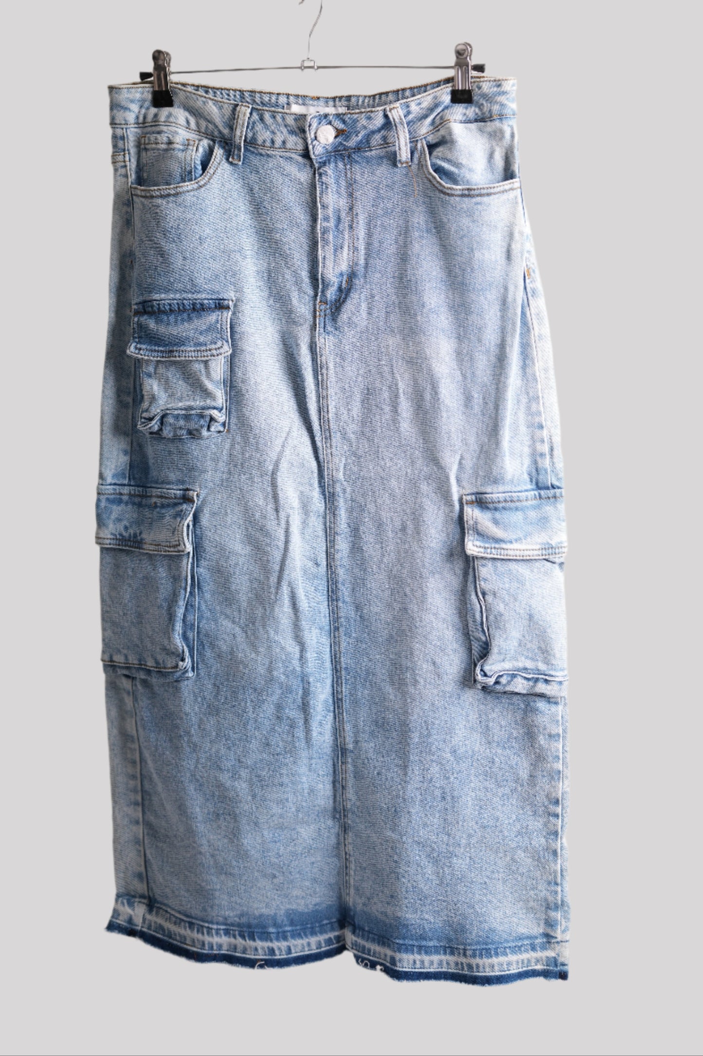 Denim Cargo Skirt - Light