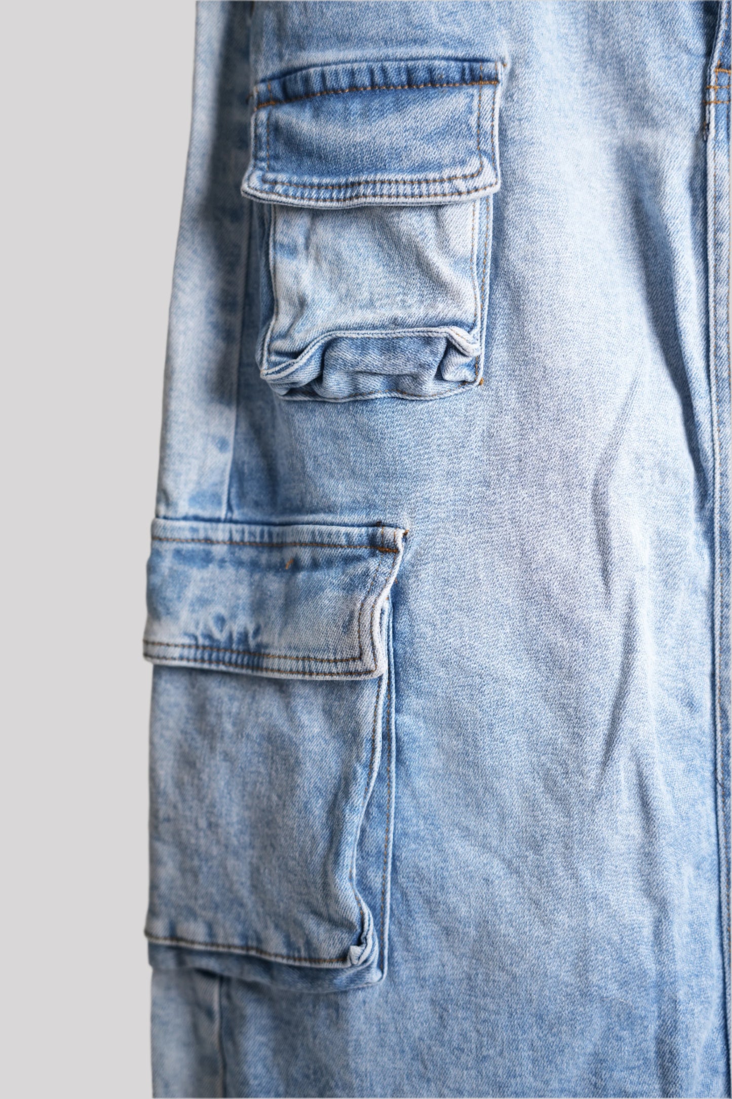 Denim Cargo Skirt - Light