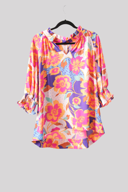 Floral pink blouse