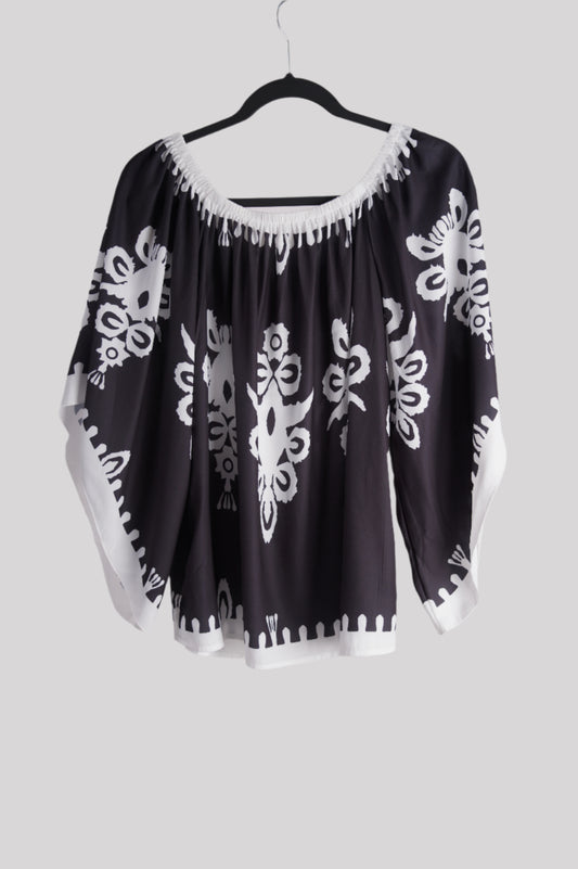 Black and white blouse