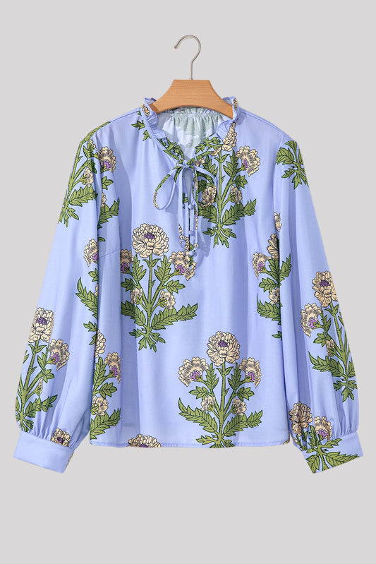 Lavender floral blouse