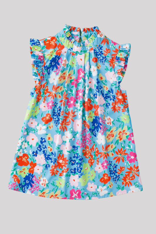 Blue flowered blouse