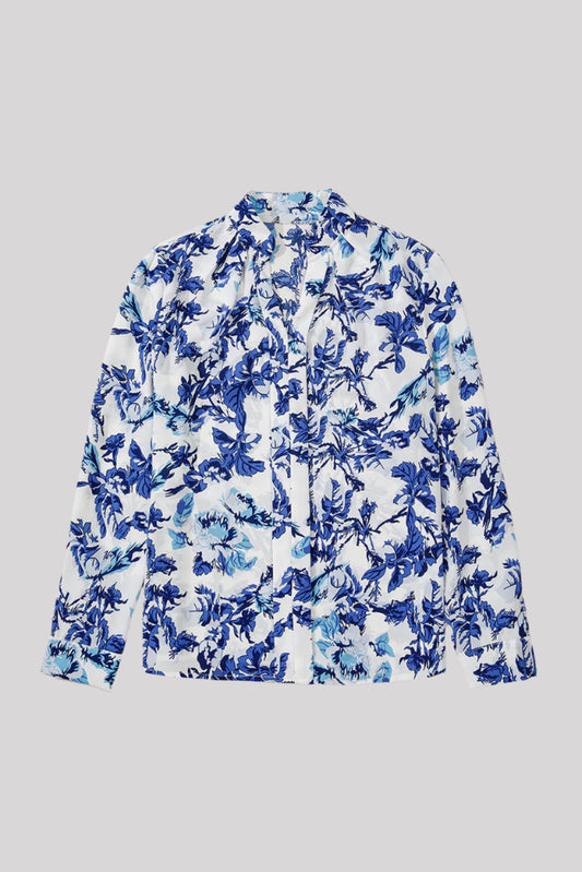 Blue and white blouse