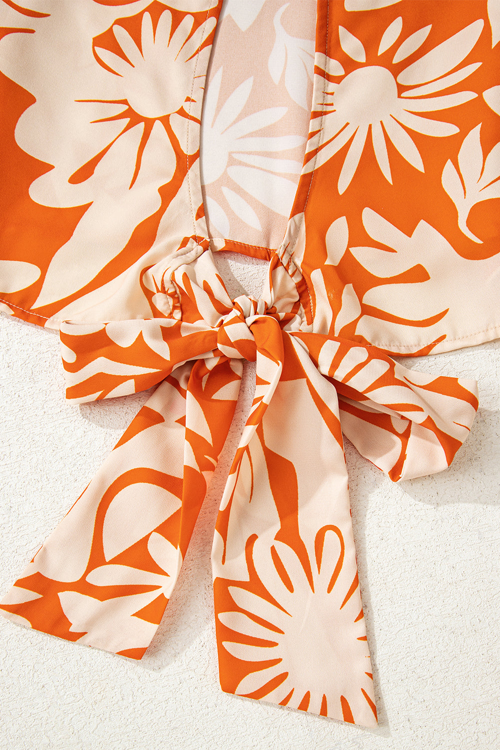 Open back orange blouse