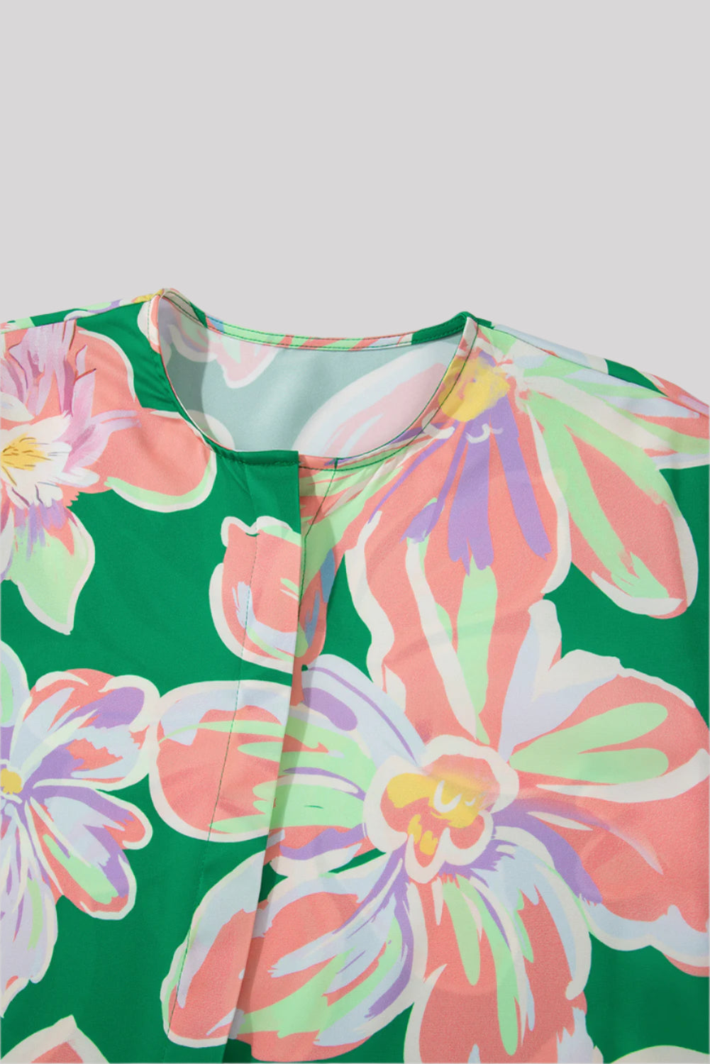 Green and pink blouse