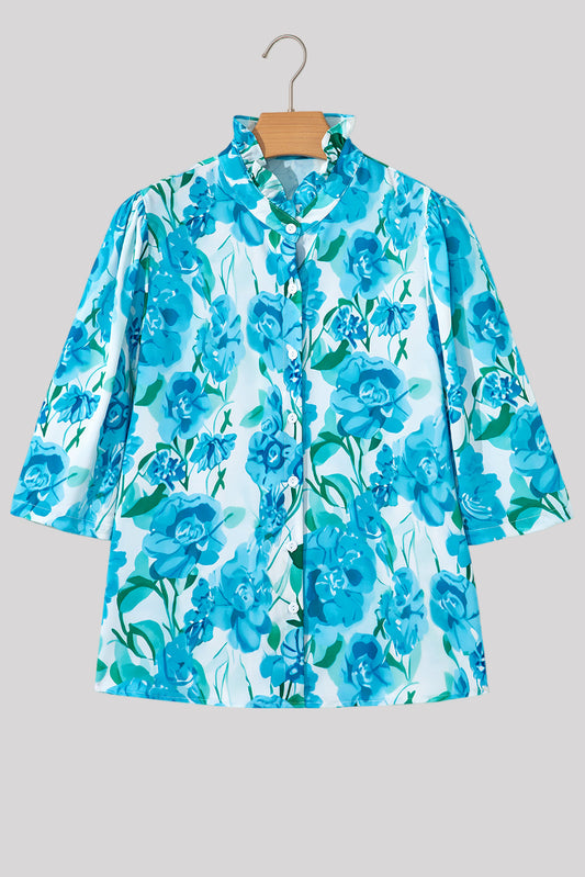 Light blue floral blouse