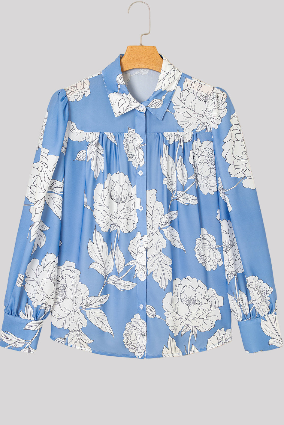 baby blue flower blouse