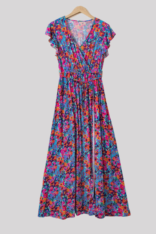 Pink and blue flower dress