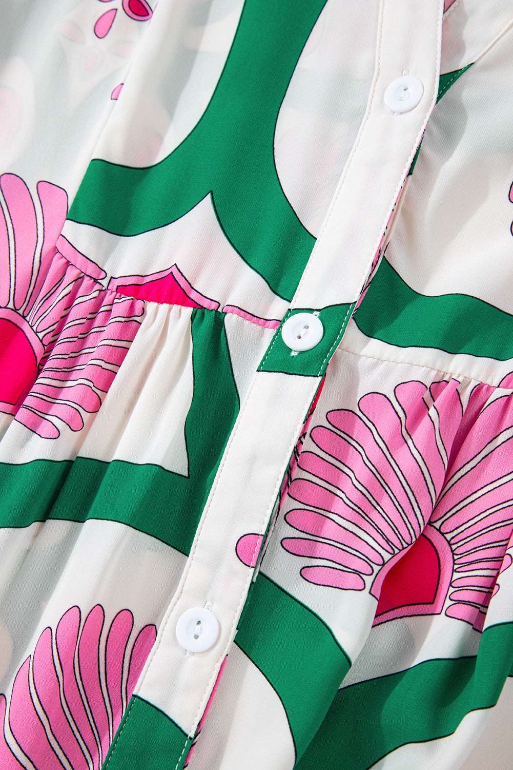 Green and pink long dress