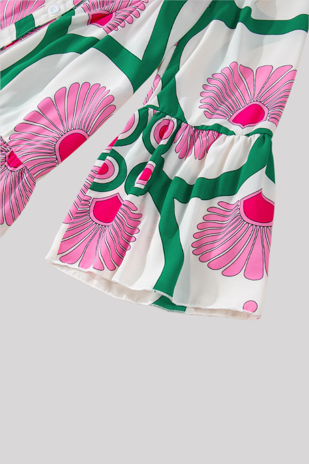 Green and pink long dress