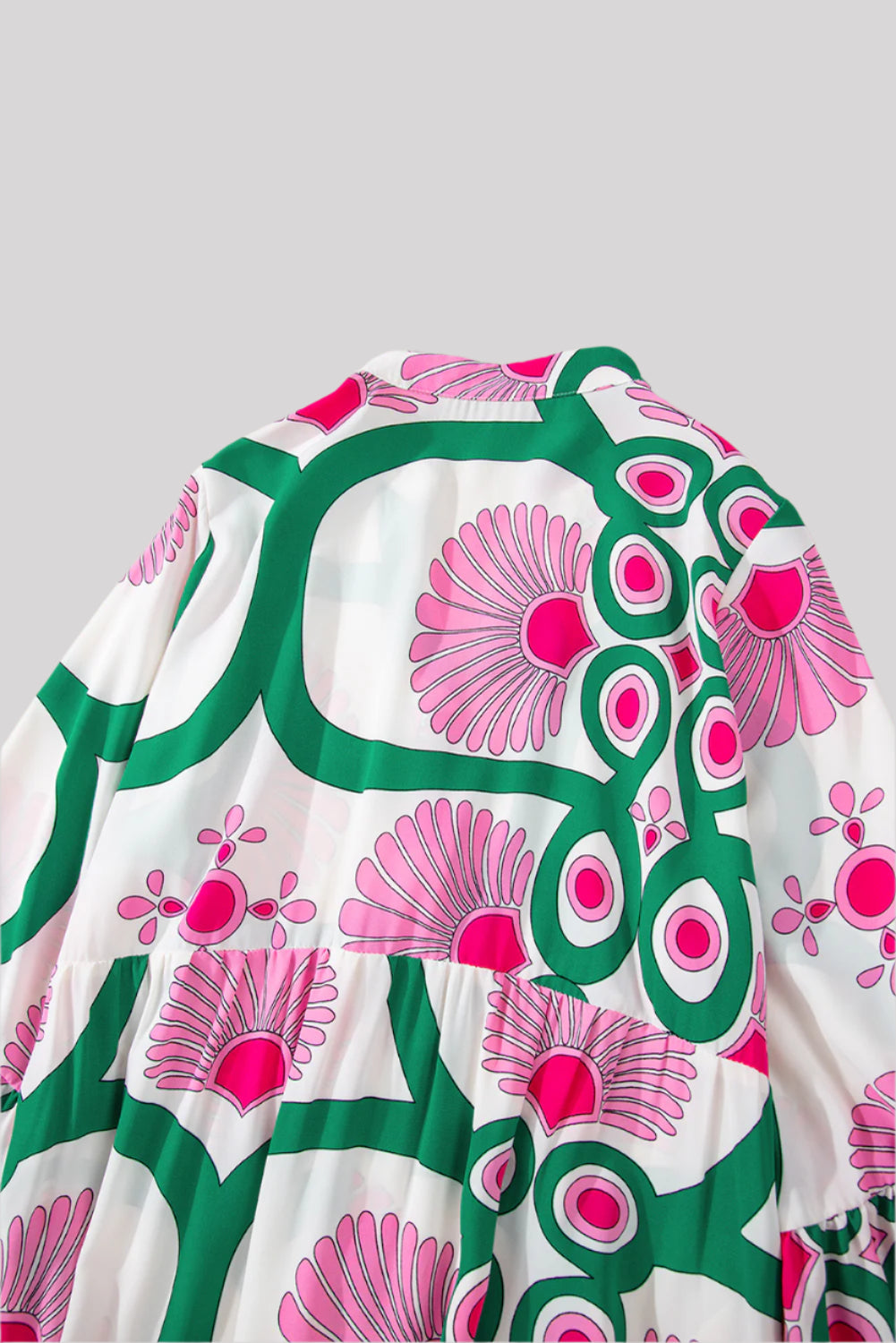 Green and pink long dress