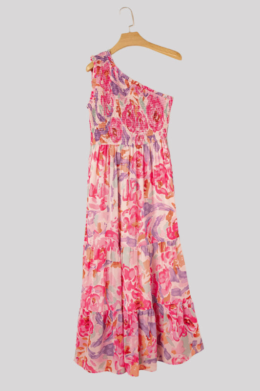 Asymmetrical pink dress