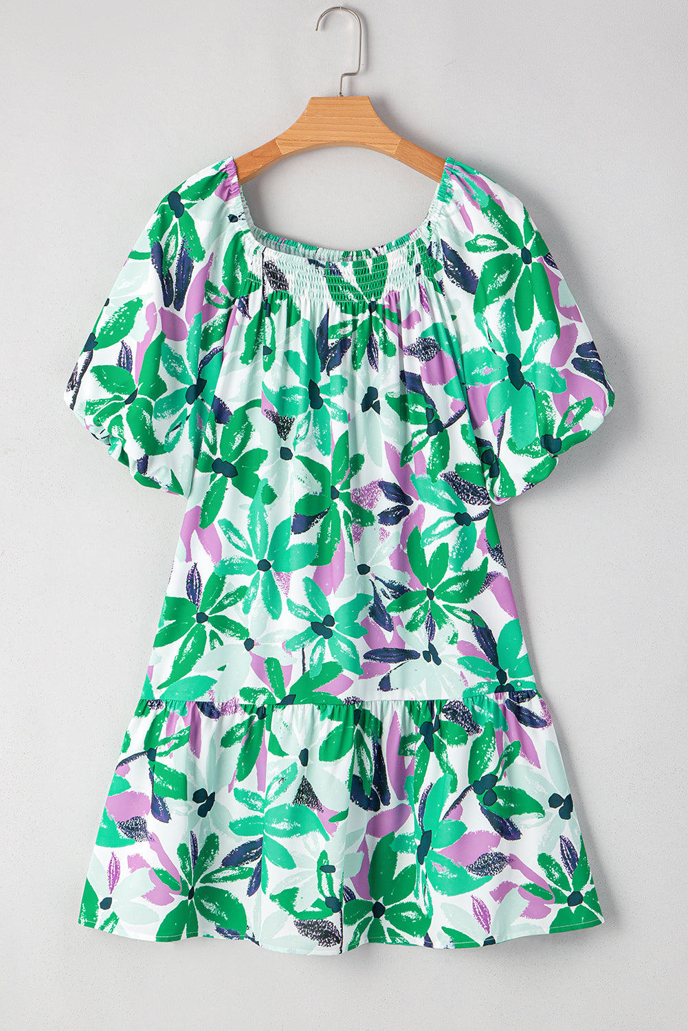 Green and purple short dress