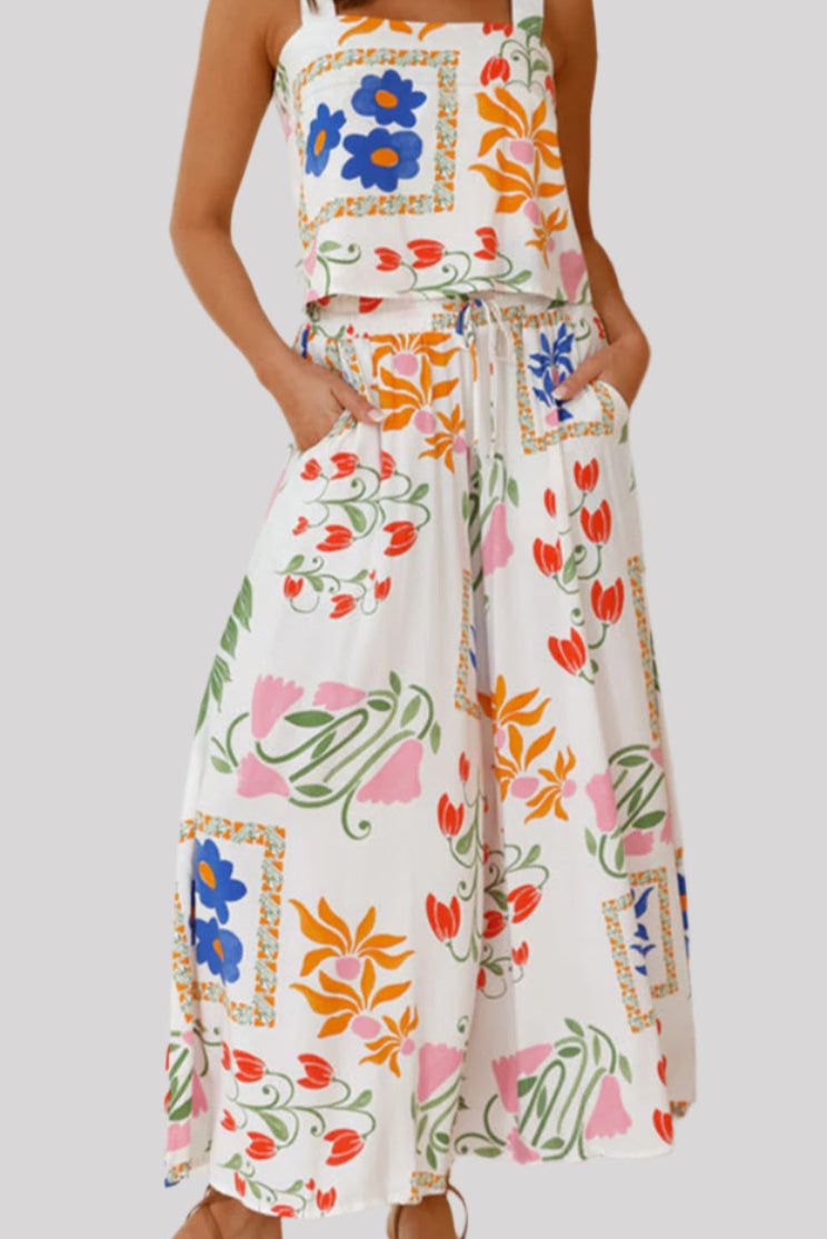 White floral 2 piece set