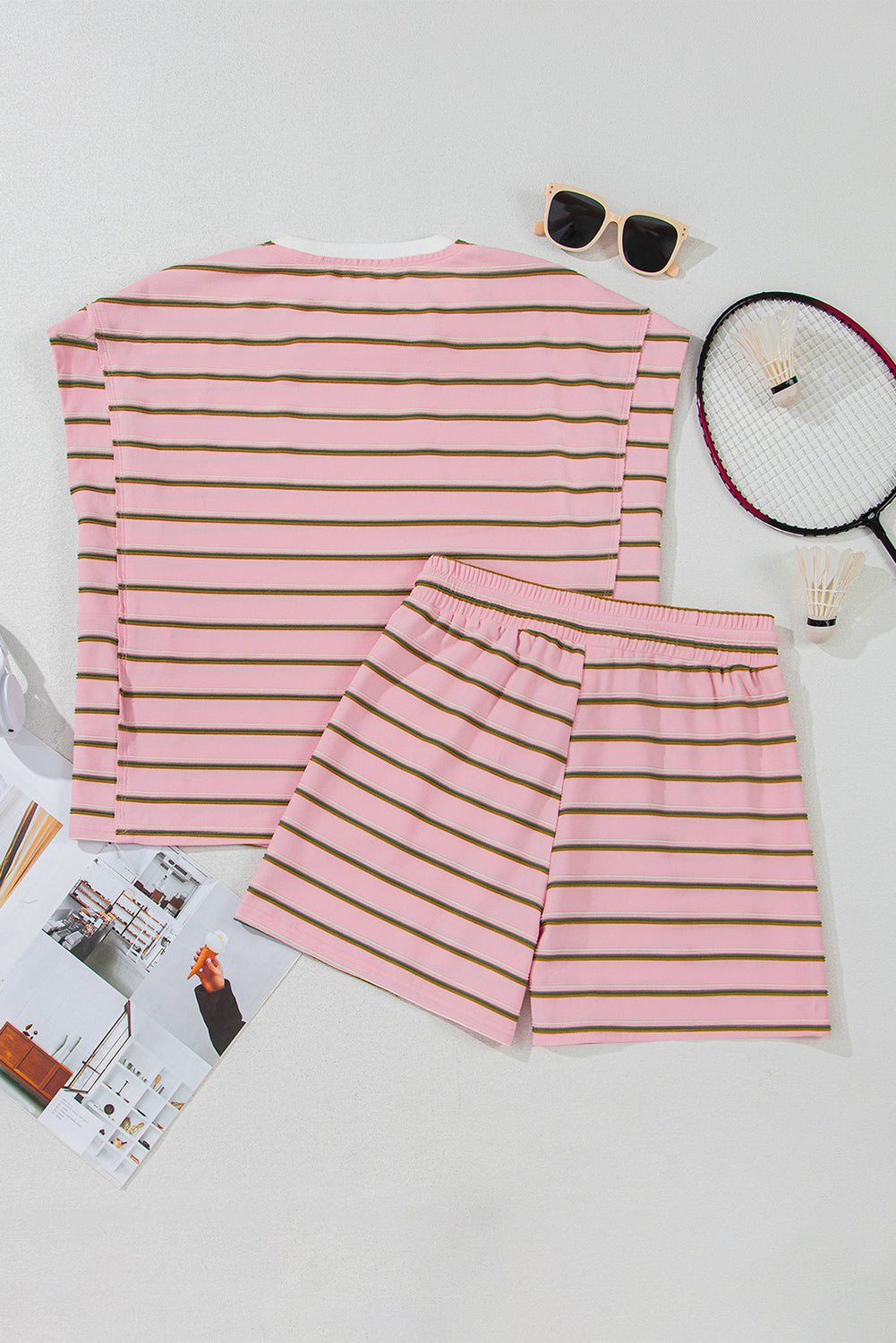 Pink short set