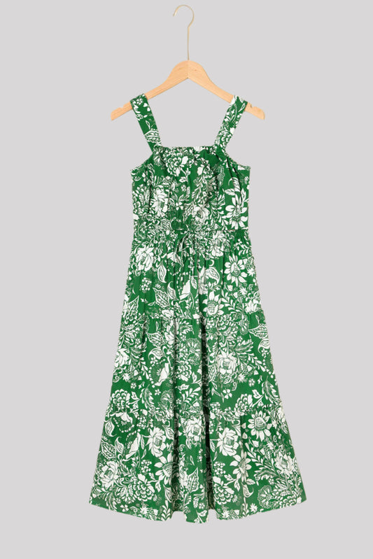 Green floral 2-piece