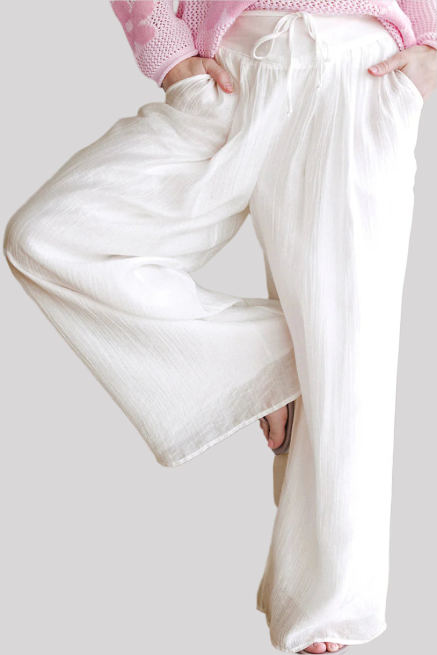 Wide white pants