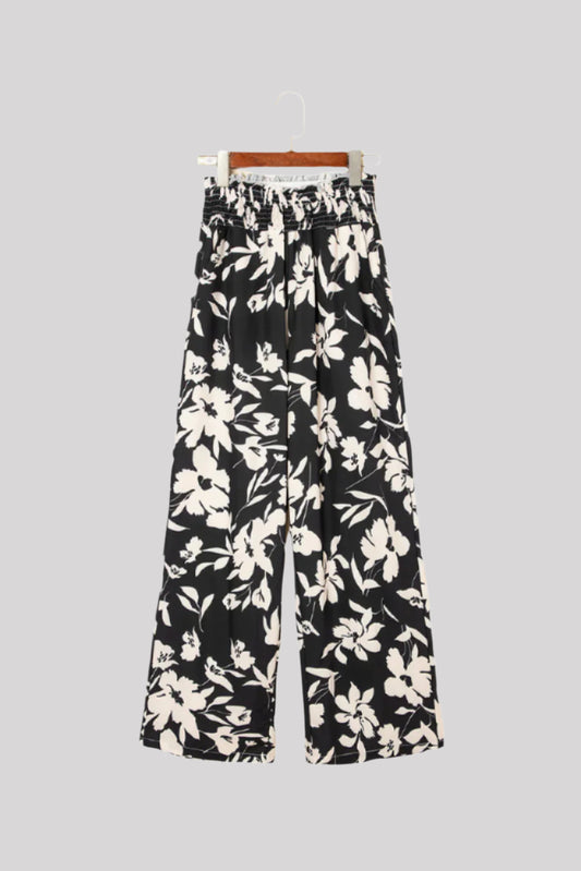 Black beige pants