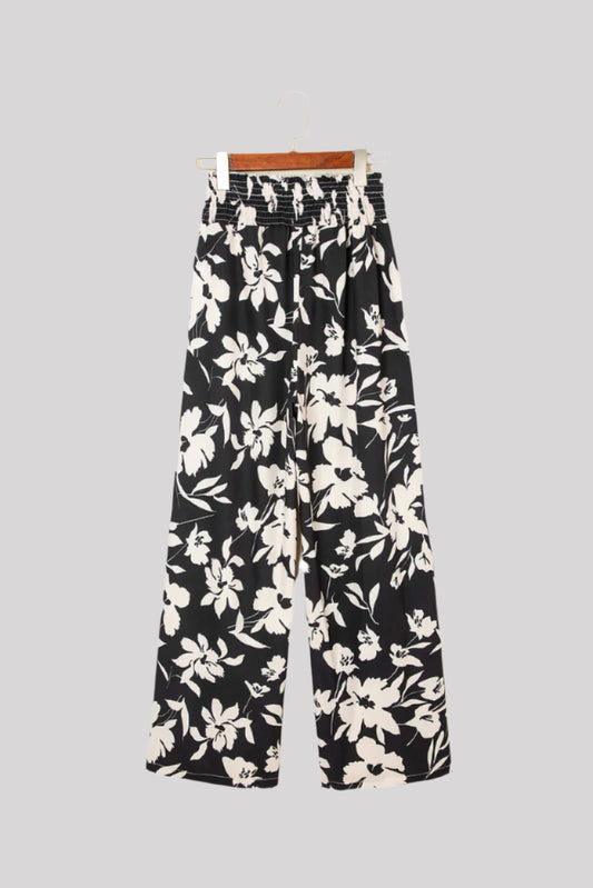 Black beige pants