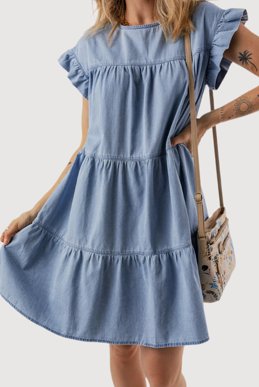 Mini denim dress