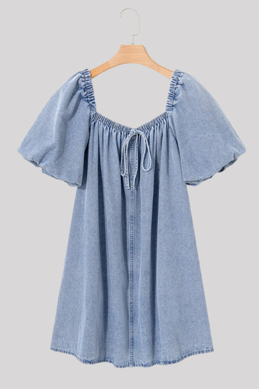 Short denim dress-light