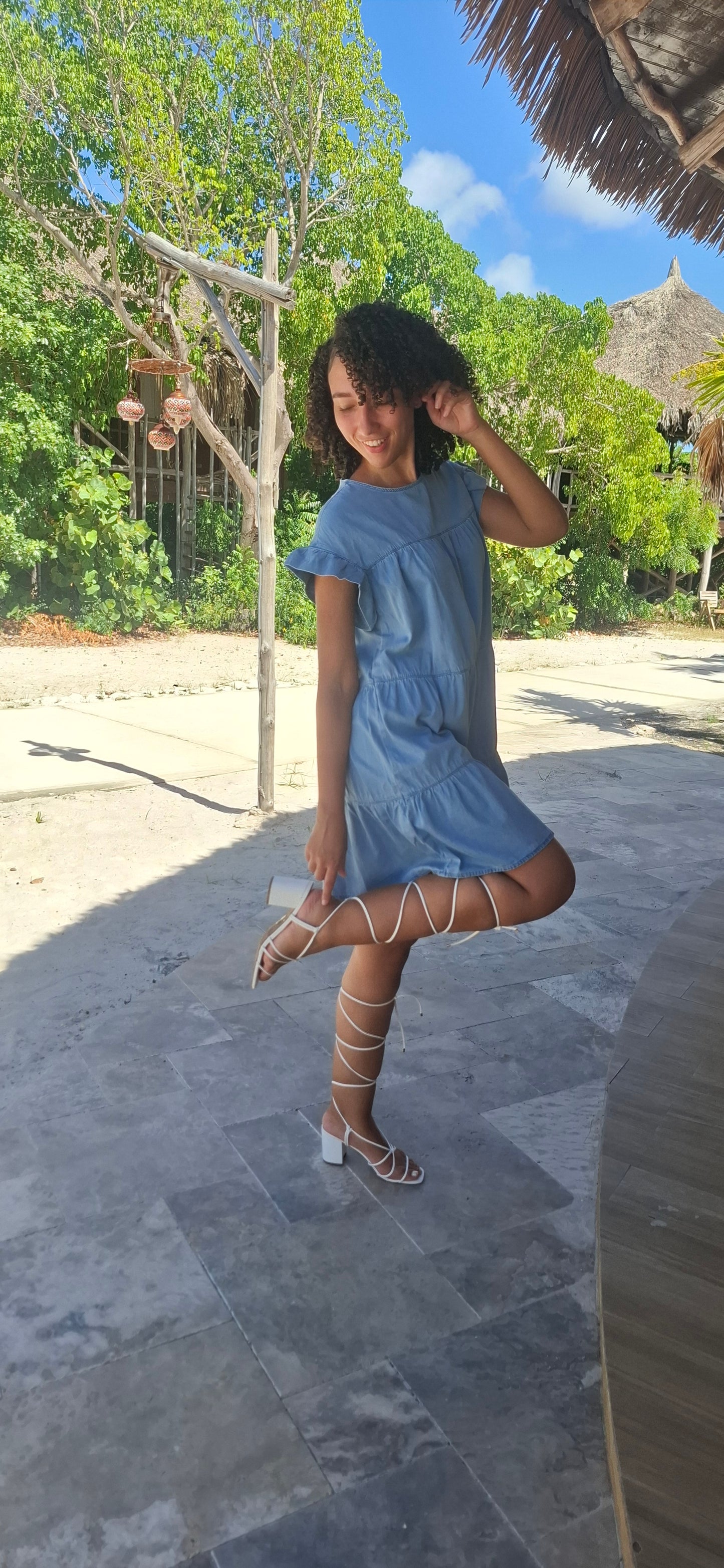 Mini denim dress