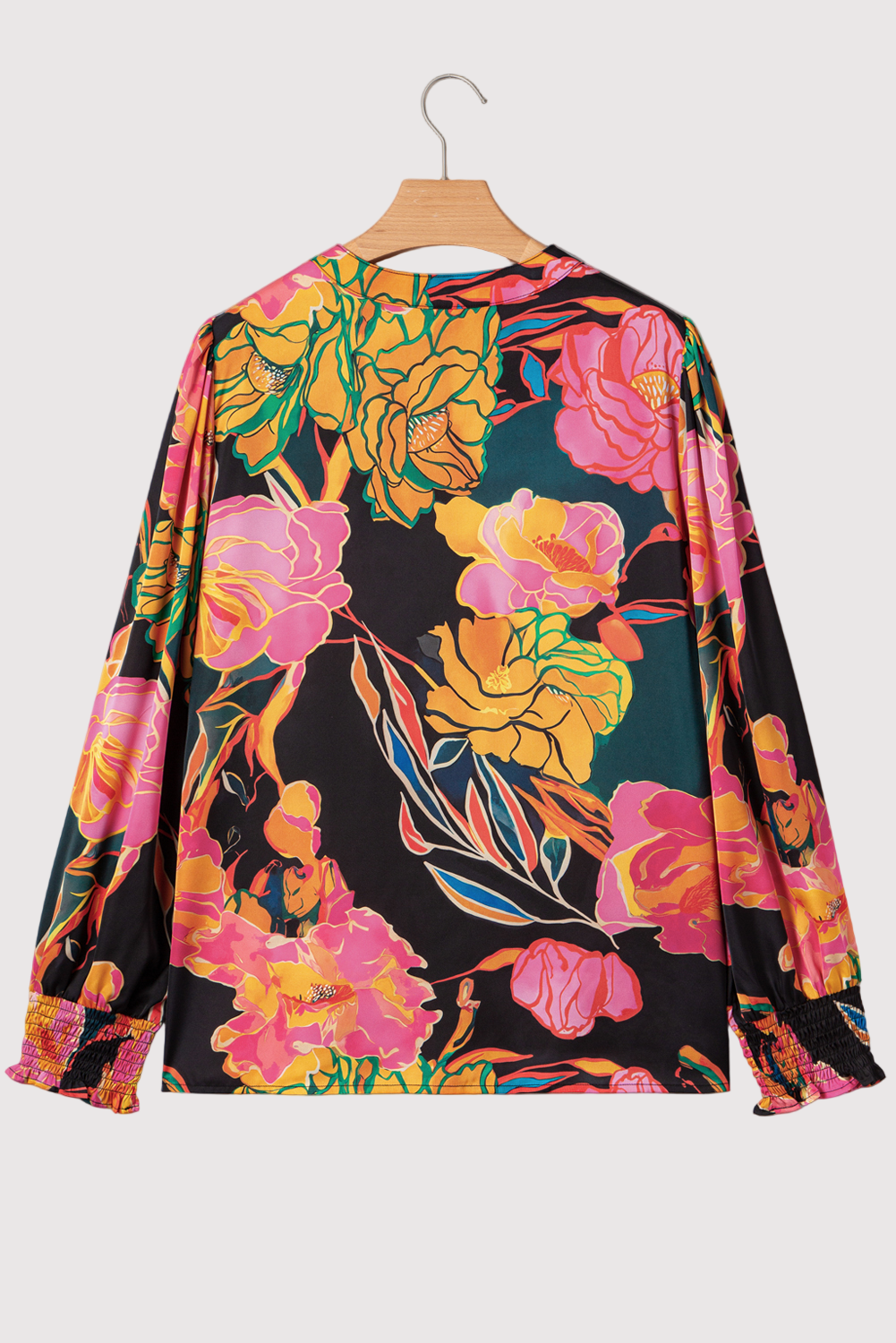 Black chic floral blouse