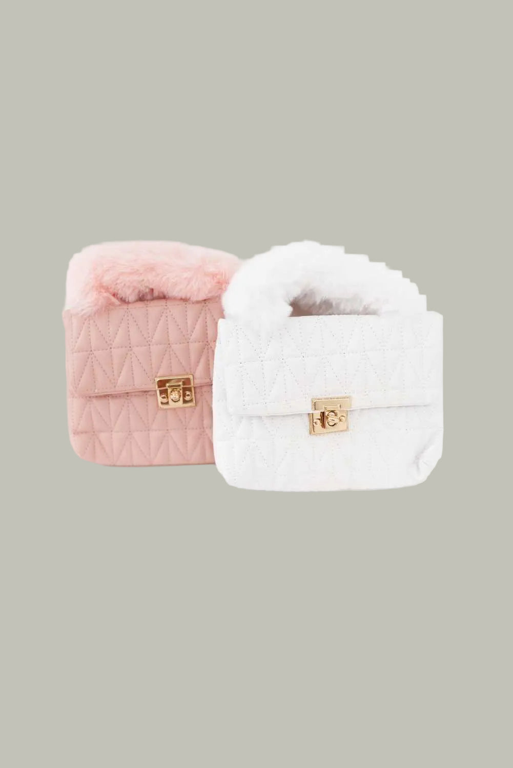 Mini handbags - pink and white